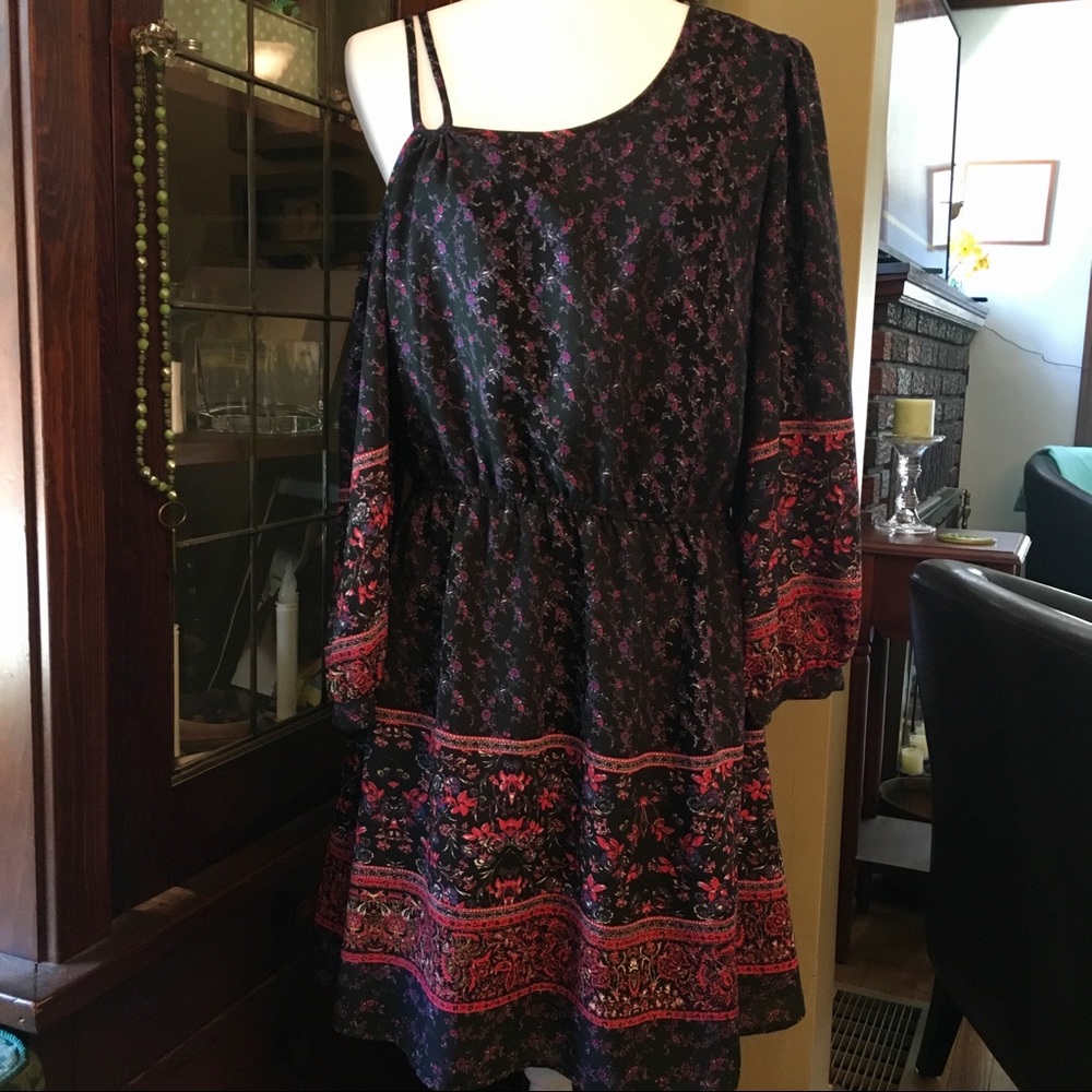 Collective Concepts One Shoulder Black Dress